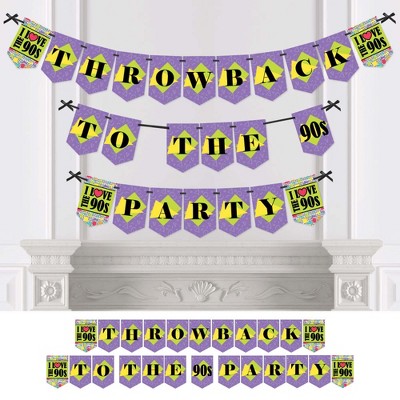 Big Dot of Happiness 90's Throwback - 1990s Party Bunting Banner - Party Decorations - Throwback to The 90s Party