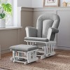 Child Craft Tranquil Glider Rocker with Ottoman, Padded Cushion with Storage Pockets, Solid Wood Base & Frame (Matte White Frame, Light Gray Cushion) - 2 of 4