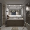 Apmir Super Bright Front & Back LED Lighted Anti-Fog Aluminum Alloy Framed Tempered Glass Bathroom/Vanity Mirror with ETL & 3-Year Warranty - 2 of 4