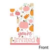Big Dot of Happiness 1st Birthday Girl Little Pumpkin - Shaped Fall First Birthday Party Invitation Cards with Envelopes - Set of 12 - 3 of 4