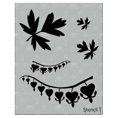 Stencil1 Bleeding Hearts - Stencil 8.5" x 11"