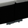 vidaXL 8 Piece Outdoor Patio Lounge Set, Poly Rattan Construction, Black Finish, Includes Corner Sofas, Center Sofas, Ottoman, Tea Table, Cushions - 4 of 4