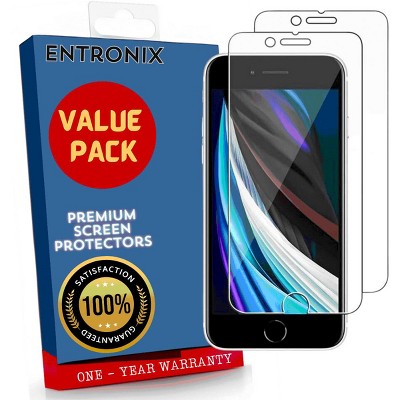 Entronix Clear Screen Protector Compatible with iPhone 8/7/SE - 2-Piece Combo