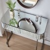 Gulches 39" Silver Mirrored Vanity Tables with Dual Drawers  Versatile Design - 4 of 4