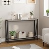 Narrow Console Table with Faux Marble MDF Top and Elegant Gold Metal Frame, 39.3" Behind Sofa or Entryway Table with Built-in Power Station - 2 of 4