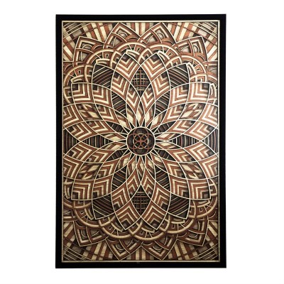 Yosemite Home Symmetry's Cut' - 47" Wx32 H Mixed Media Shadowbox, Framed Under Glass