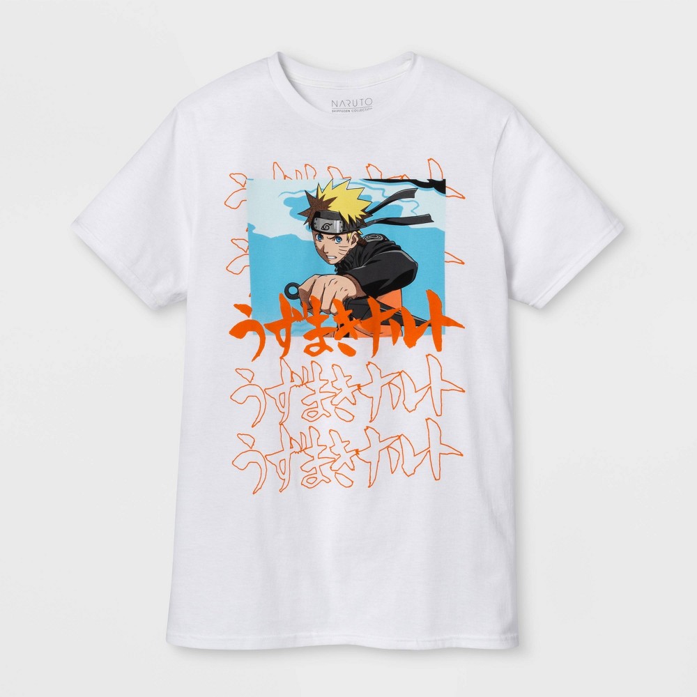 size med Men's Naruto Short Sleeve Graphic T-Shirt - White M