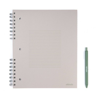 Altitude 1 Subject Notebooks 9"x11" College Ruled with Pen Warm Gray