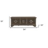 HomeRoots 54" Brown Carved Floral Solid Wood Storage Ottoman - 3 of 4