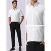 INSPIRE CHIC Men's Short Sleeve Button Down Casual Summer Hawaiian Beach Linen Shirts - 4 of 4