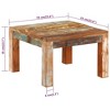 vidaXL Coffee Table Side End Table Living Room Accent Sofa Table Solid Wood - 21.7" x 21.7" x 13.8" Solid Reclaimed Wood - 4 of 4