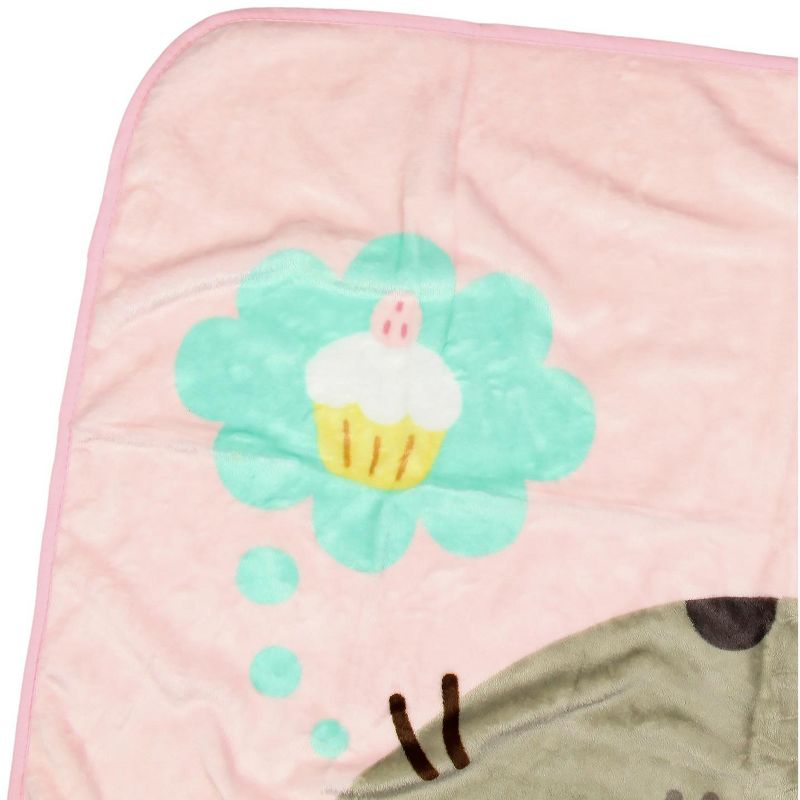 Pusheen The Cat Nap Time 45" x 60" Plush Fleece Throw Blanket Pink, 3 of 6