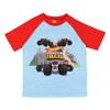 Hot Wheels Boys' Monster Trucks Toys Tossed Print Sleep Pajama Set Shorts Multicolored - 2 of 4