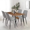 Charls+Bingo 5-Piece Metal Legs and 4 Upholstered Chairs Modern Rectangular Dining Table Furniture Set-Maison Boucle - 3 of 4