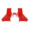 WestinTrends Ashore 2pcs Modern Poly Reclining Chaise Lounge With Wheels plus 1pc side table - 3 of 4