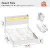 WOWLIVE Queen Platform Bed Frame with LED Headboard & Storage Drawers, Storage Bed Frame with Charging Station, Wood Headboard with Metal Slats, White - 4 of 4