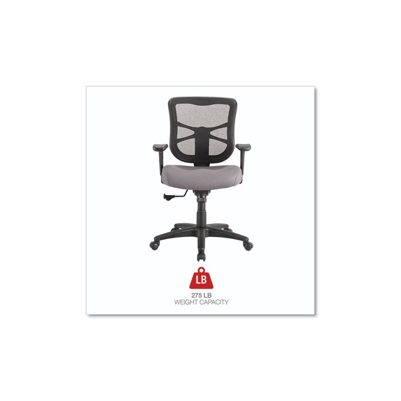 Alera Alera Elusion Series Mesh Mid-Back Swivel/Tilt Chair, Supports Up to 275 lb, 17.9" to 21.8" Seat Height, Gray Seat, 3 of 8
