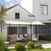 Resenkos Outdoor Garden Gazebo, Sunshade Gazebo Canopy,10' x 16' Wall-Mounted Outdoor Pergola Canopy with Drainage Holes, Cream White - 4 of 4