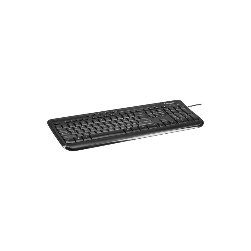 Microsoft Wired Keyboard 600 Black - Wired USB - Quiet-Touch Keys - Media Controls - Spill-Resistant Design - Hot Keys, 5 of 6