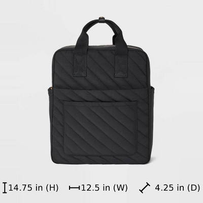 Рюкзаки Universal Thread Square Backpack - Universal Thread™ Black: Recycled Nylon, Fits 14" Laptop, College, Double Handle, 33.5" Strap Length — фото 6
