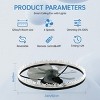 Smart Flush Mount Ceiling Fan Light Integrated LED Chandelier Remote Control & Timer Dimmable Lighting for Bedroom, Living Room-The Pop Home - 3 of 4