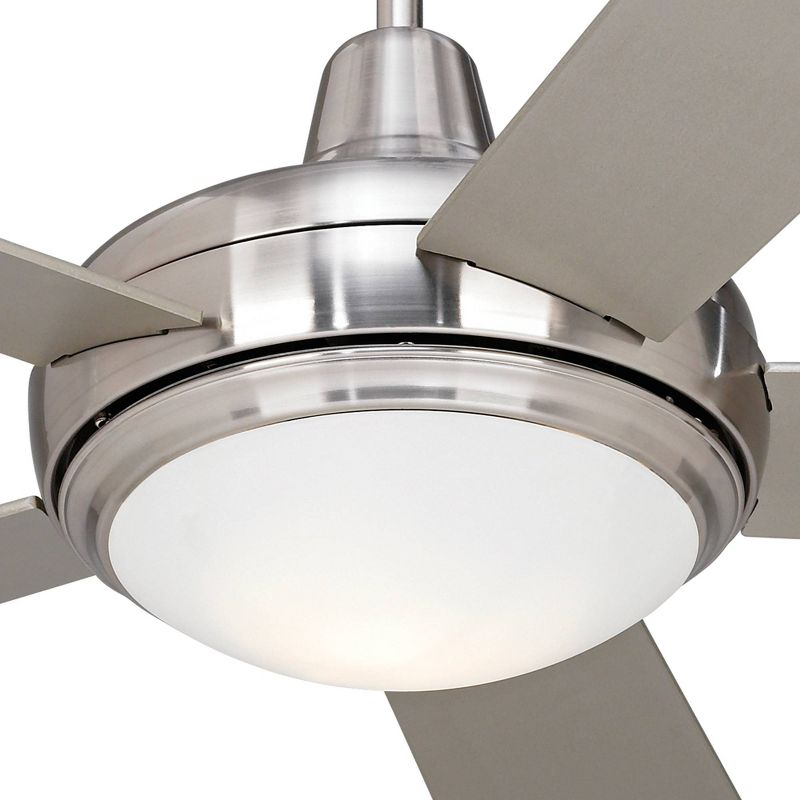 52" Casa Vieja Compass Modern Indoor Ceiling Fan with Dimmable LED Light Remote Control Brushed Nickel Silver for Living Room Kitchen House Bedroom, 3 of 9