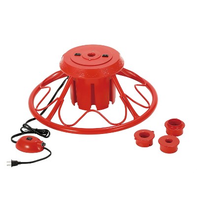 Home Heritage Electric Rotating Stand Base for Artificial Christmas Trees, Red