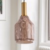 Dewdrop Farmhouse Brown Marble Texture Glass Pendant Light for Kitchen Island Dining Room - 2 of 4