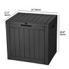 30 Gallon Outdoor Storage Chest, Ideal for Storing Patio Furnishings, Cushions, Garden Equipment, Durable Waterproof Resin with Secure Locking Lid - 2 of 4
