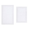 Luxury Reversible Bathroom Rugs Set, Washable Rug, Soft Cotton Extra Soft and Absorbent bath Rug, Non-Slip Bath Mat Set, 2 Pcs Set(S+M), White - 2 of 4