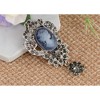 Anna-Kaci Vintage Inspired Crystal Rhinestone Victorian Lady Cameo Brooch Pin flower Pendant - Grey - 4 of 4