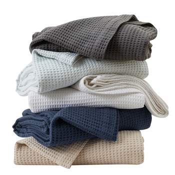 Cotton Super Soft All-Season Waffle Weave Knit Blanket - Great Bay Home (King, White)
