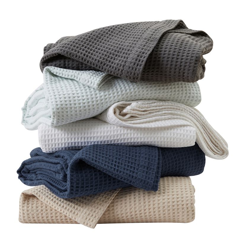 Cotton Super Soft All-Season Waffle Weave Knit Blanket - Great Bay Home, 1 of 8