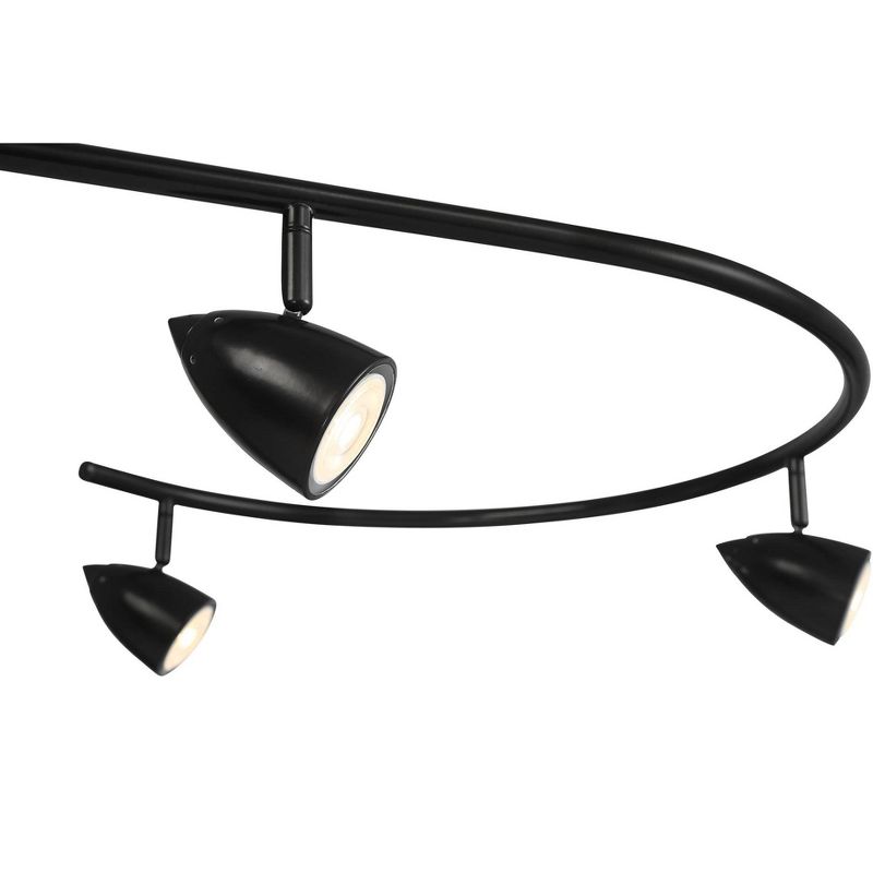 Possini Euro Design Black Island Pendant Chandelier 66" Wide Modern Metal Shade 6-Light LED Fixture for Kitchen Dining Room House, 3 of 10