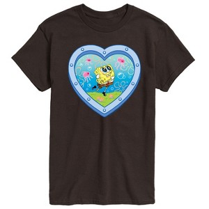 Men's - Spongebob Squarepants - Heart Porthole Window-Womens Men's Short Sleeve Graphic T-Shirt Short Sleeve Graphic T-Shirt - 1 of 4