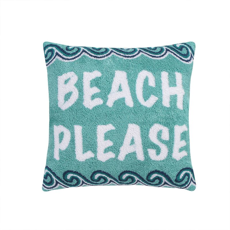 Beach Days Beach Please Decorative Throw Pillow Blue - Homthreads, 1 of 5