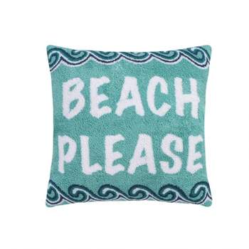 Beach Days Beach Please Decorative Throw Pillow Blue - Homthreads