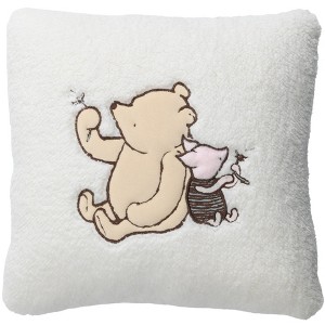 Lambs & Ivy Storytime Pooh Soft Faux Shearling Nursery Throw Pillow - Cream - 1 of 4