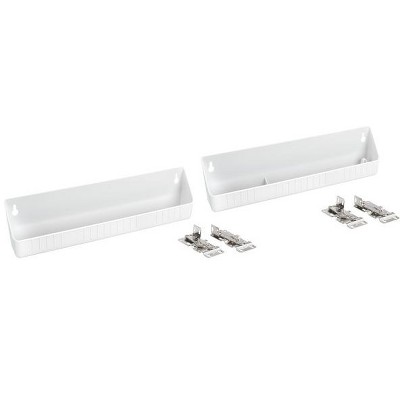Rev-A-Shelf 6572-14-11-52 14-Inch Polymer Plastic Kitchen Sink Front Tip-Out Accessory Storage Trays, White