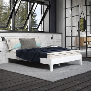 NicBex Wood Twin/Full/Queen Size Platform Bed Frame,Solid Wood Slats Support,6.5" Under Bed Storage,No Box Spring Needed,Noise-Free,Easy Assembly - 1 of 4