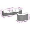 vidaXL Patio Sofa Set with Cushions - 8 Piece Outdoor Furniture, Black Poly Rattan, Blue Fabric, Modular Design, Removable Covers, Assembly Required - 3 of 4