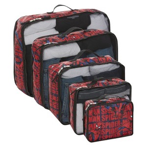 Marvel Spiderman 5-Piece Packing Cube Set - 5 Piece Packing Cube Travel Essential - Luggage Organizer Set - For Kids,Teens, Adults - 1 of 4