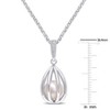 EVERLY JEWELRY | Sterling Silver 8-8.5mm Cultured Freshwater Pearl and Diamond Accent Pearl Necklace with Chain, 16" - 4 of 4