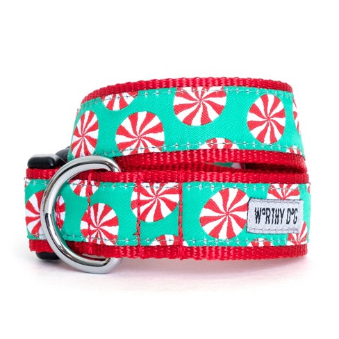 The Worthy Dog Peppermints Dog Collar - Green - M - image 1 of 4