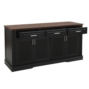 Dexmalle Farmhouse Fluted Sideboard Buffet Cabinet with 4 Doors and 3 Drawers - 1 of 4