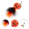 Unique Bargains Pumpkin Pattern Cat Playing Rod Replacement Orange Black 1Pc - 3 of 3