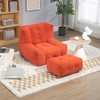 GustoWave Fluffy Bean Bag Chair, Comfortable Bean Bag, Super Soft Lazy Sofa Chair with Memory Foam and Ottoman - 2 of 4