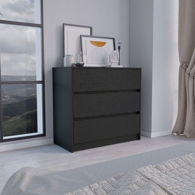 CAVINAS 3 Drawers Dresser for Bedroom,Simple Style Dresser with Free Handle for Kids Room,Living Room,Entry and Hallway,Black/White
