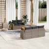 vidaXL Patio Sofa Set with Cushions Outdoor Furniture 6 Piece Poly Rattan - Gray - 2 of 4