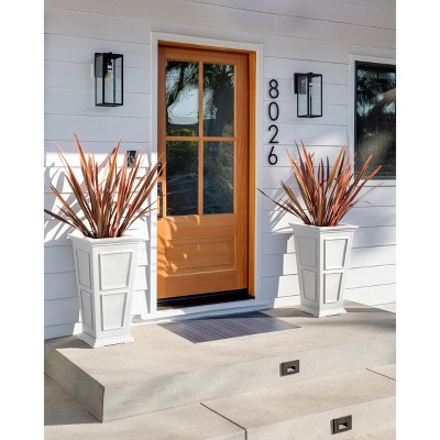 Veradek Brixton Tall 28-inch White Plastic Planter